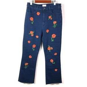 Mother Hustler Ankle Fray Field of Poppies Jean 31